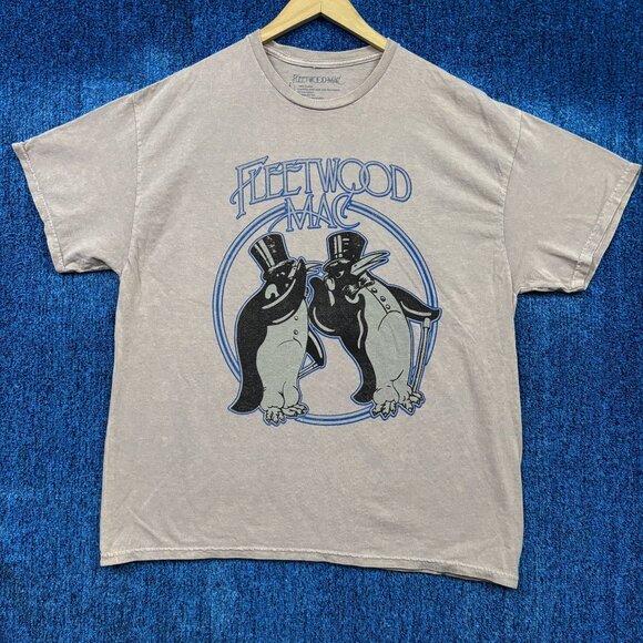Fleetwood Mac Rumours Album Fancy Penguins Rock Band Tee XL - Picture 1 of 4